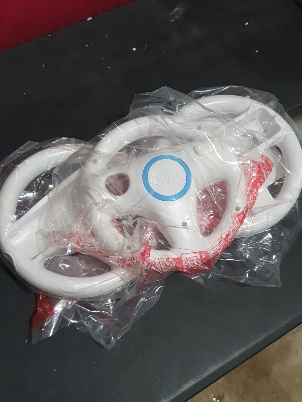 White Wii Steering Wheel Accessory for Motion Controllers